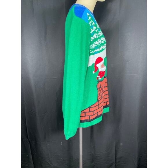 Blizzard Bay Ugly Christmas Sweater, Santa on a Chimney with Gifts, Jrs. - Picture 3 of 6